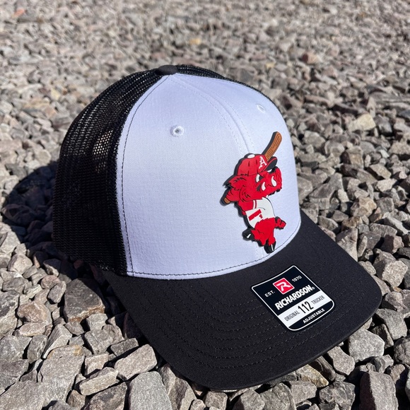 Ribby at Bat 3D Snapback Trucker Hat- White/ Black - Picture 2 of 4